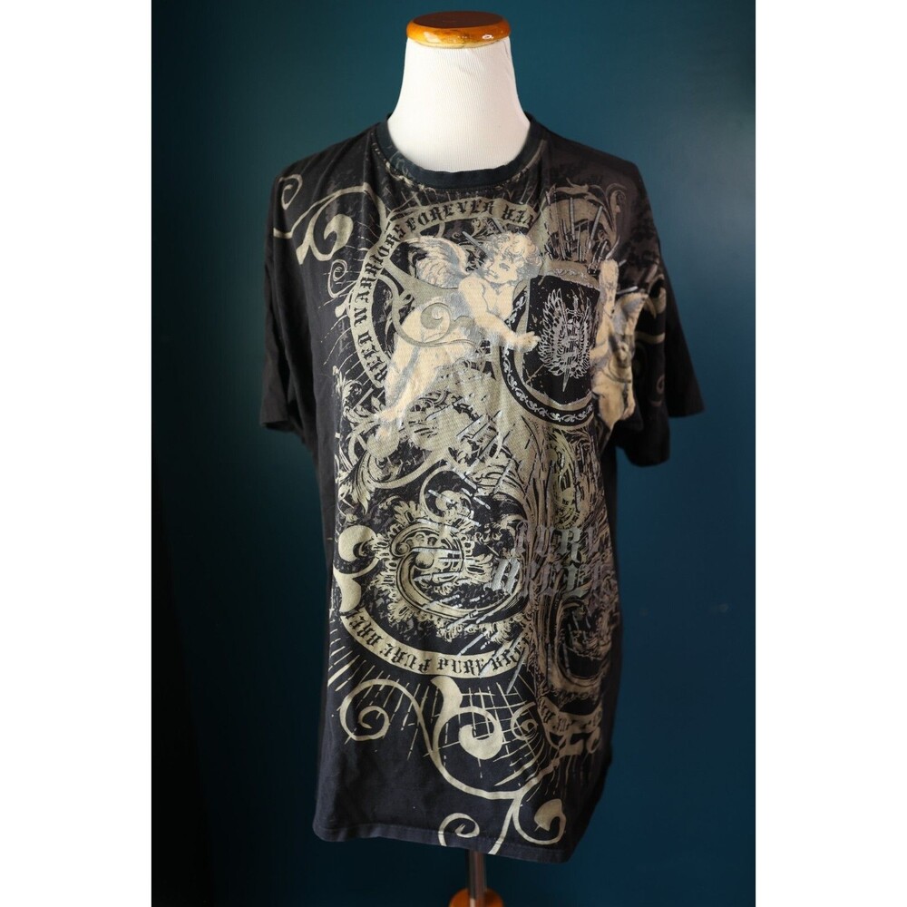 Vintage Y2K Give Me Face T-Shirt Men’s Angel Print Grunge Cyber Mall Goth 2XL